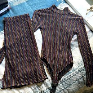 2 piece glitter Disco outfit!